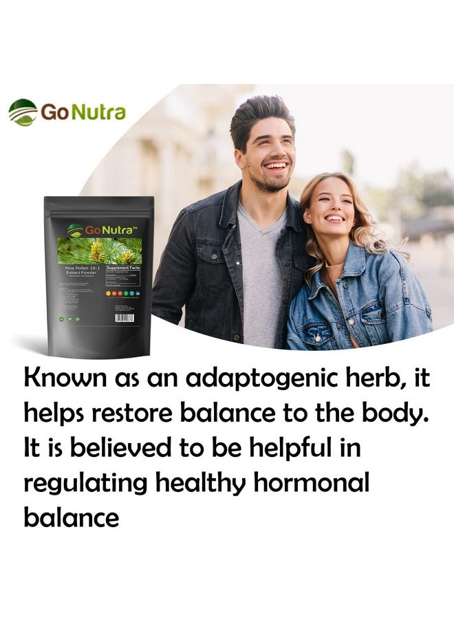 Go Nutra - Pine Pollen Powder Cracked Broken Cell Wall ; Pine Pollen Powder 10:1 Strength ; Pine Pollen ; Non Gmo Superfood Tree Pollen Herbal Extract (8 Oz.) - Image 1