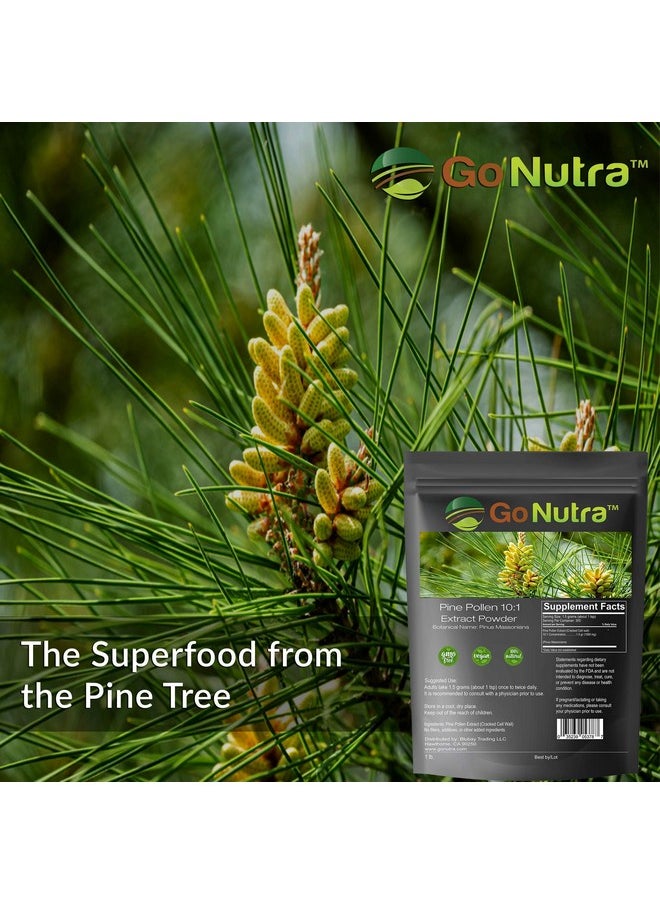 Go Nutra - Pine Pollen Powder Cracked Broken Cell Wall ; Pine Pollen Powder 10:1 Strength ; Pine Pollen ; Non Gmo Superfood Tree Pollen Herbal Extract (8 Oz.) - Image 1