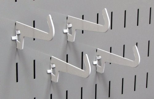 Wall Control 3-1/2in Reach Curved Tip Slotted Hook Pack - Slotted Metal Pegboard Hooks Pegboard and Slotted Tool Board - White - Image 3