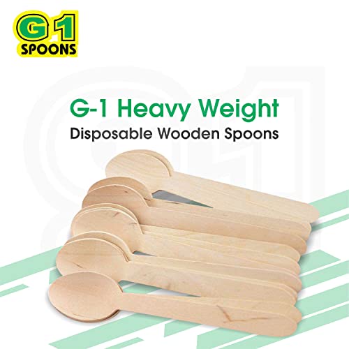 G1 G 1 Bio-degradable Disposable Wooden Spoons | Eco Friendly Disposable Spoons | for Home Use, Party, Events |160 MM | 100 Pieces | - Image 5
