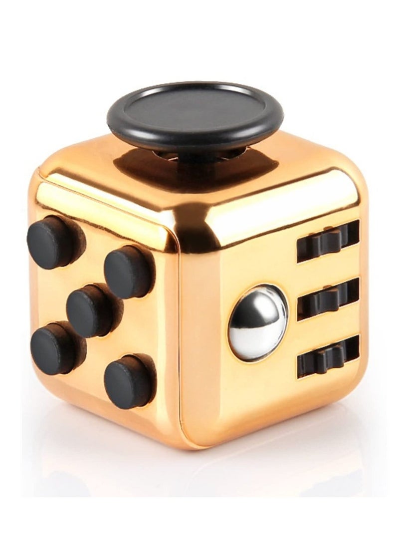 Generic - Fidget Toy Cube Toy Sensory Toy Stress Anxiety Relief Toy, Pressure Relieving Toys, Stress Reliever, Relaxing Toy Gift for Kids and Adults(Gold) - Image 1