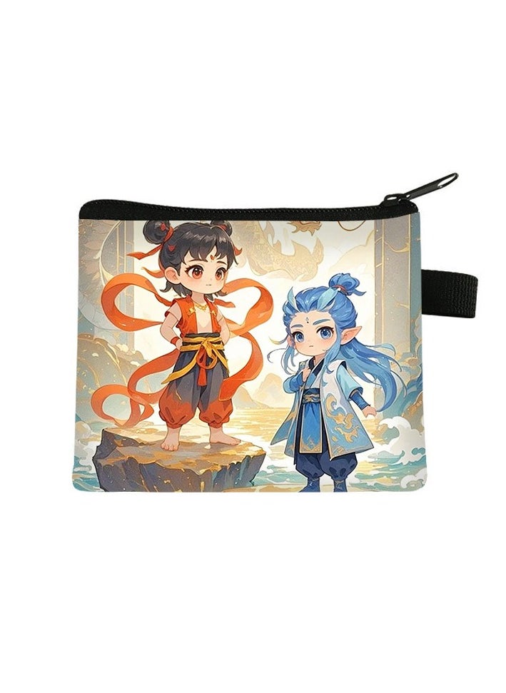 KUYING Nezha Children's Zero Wallet Mini Short Storage Bag 