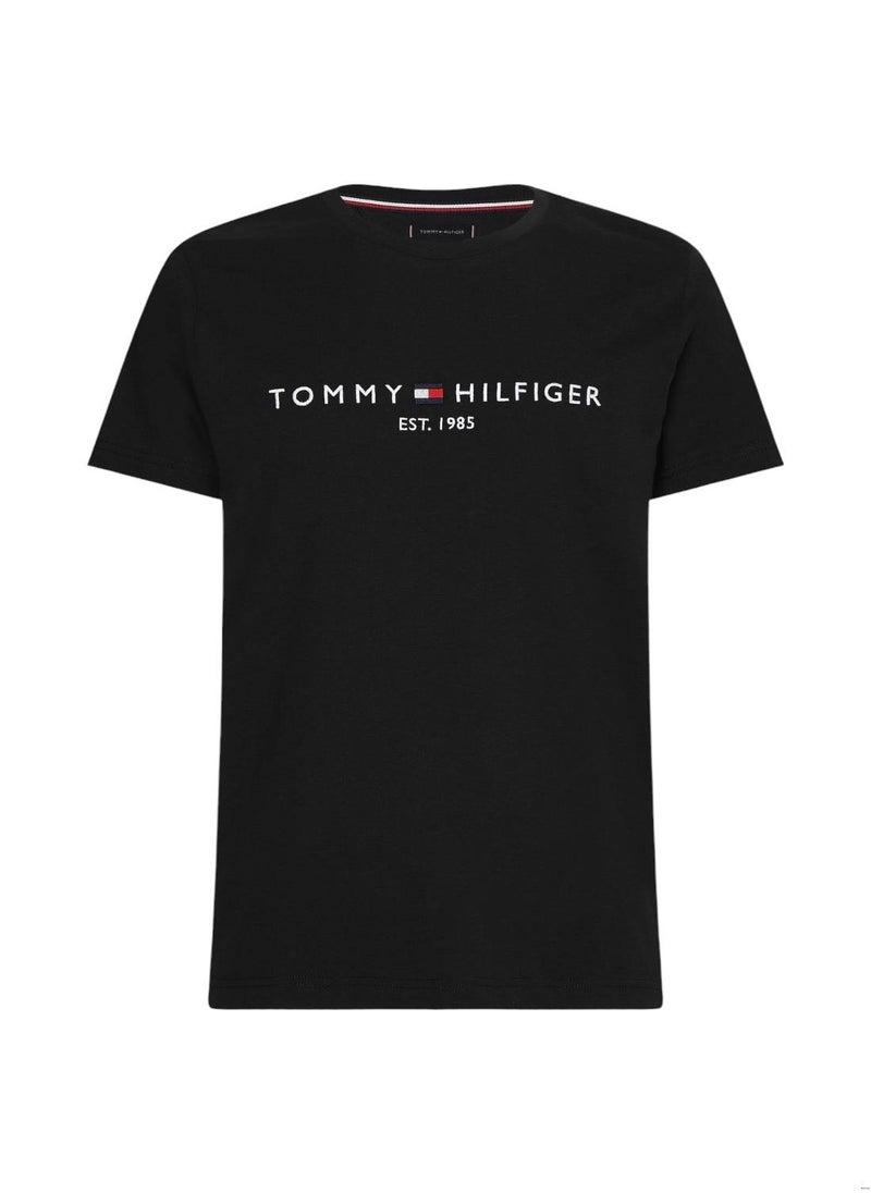 TOMMY HILFIGER - Men's Tommy Hilfiger Logo T-Shirt - Cotton, Black - Image 1