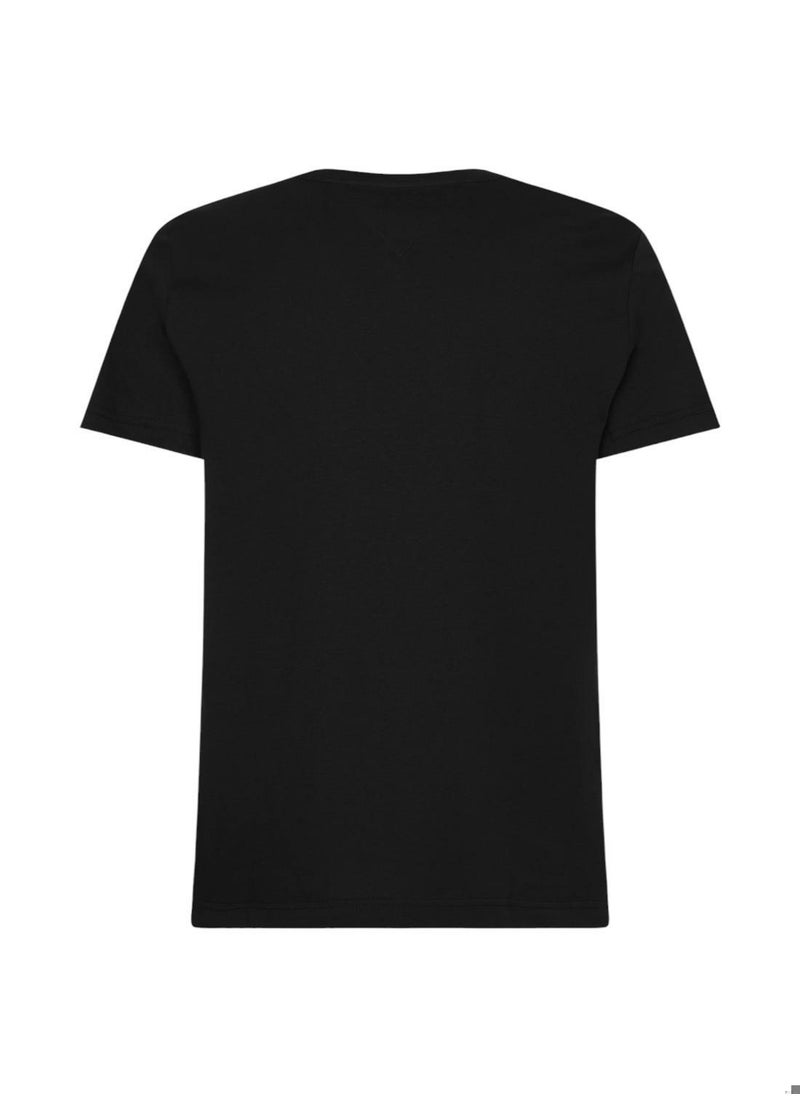 TOMMY HILFIGER - Men's Tommy Hilfiger Logo T-Shirt - Cotton, Black - Image 1