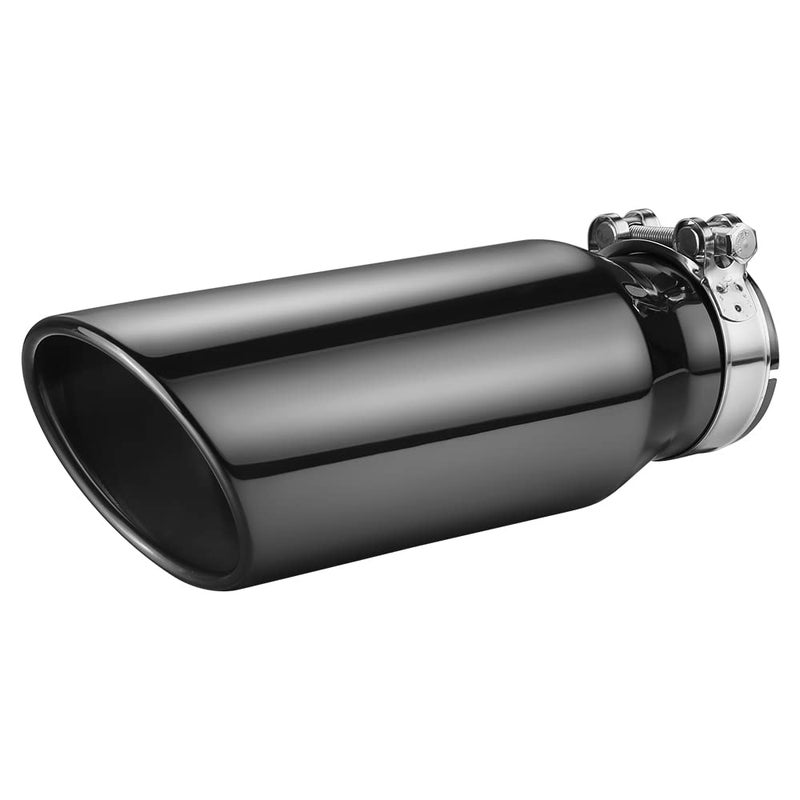 AKARCK Exhaust Tips Black Chrome 3 Inlet Muffler Tip with Never Fading and Peeling Coating 3 Inlet to 4 Outlet 12 Long