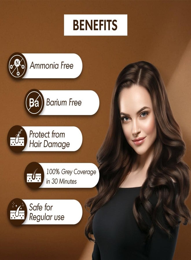 Elina 60Gm Hair Color Powder | Ammonia & Barium free Natural Organic Hair Color for Men & Women | Formulated with Natural Ingredients | Long Lasting Color (Dark Brown Hair Color, 60Gm (Pack of 2)) - Image 3