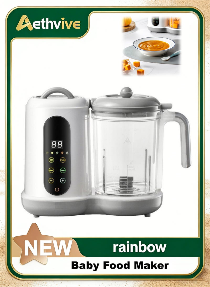 Aethvive 5 in 1 Electric Baby Food Processor for Baby Food Maker with Steamer, Chopper & Grinder | Portable Baby Food Blender with Self Cleans & Touch Screen Control Baby Food Blender for Baby - Image 1