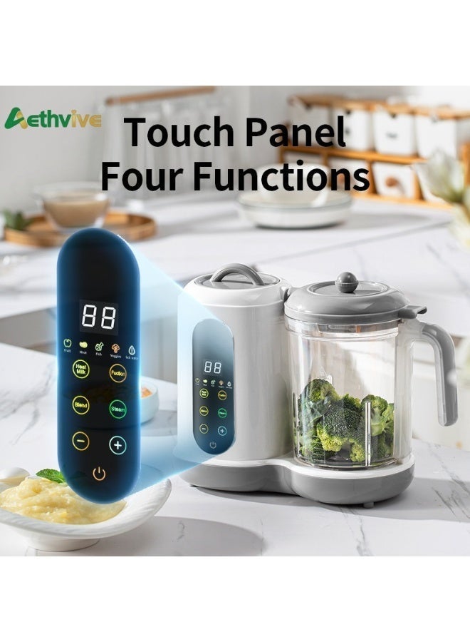 Aethvive 5 in 1 Electric Baby Food Processor for Baby Food Maker with Steamer, Chopper & Grinder | Portable Baby Food Blender with Self Cleans & Touch Screen Control Baby Food Blender for Baby - Image 5