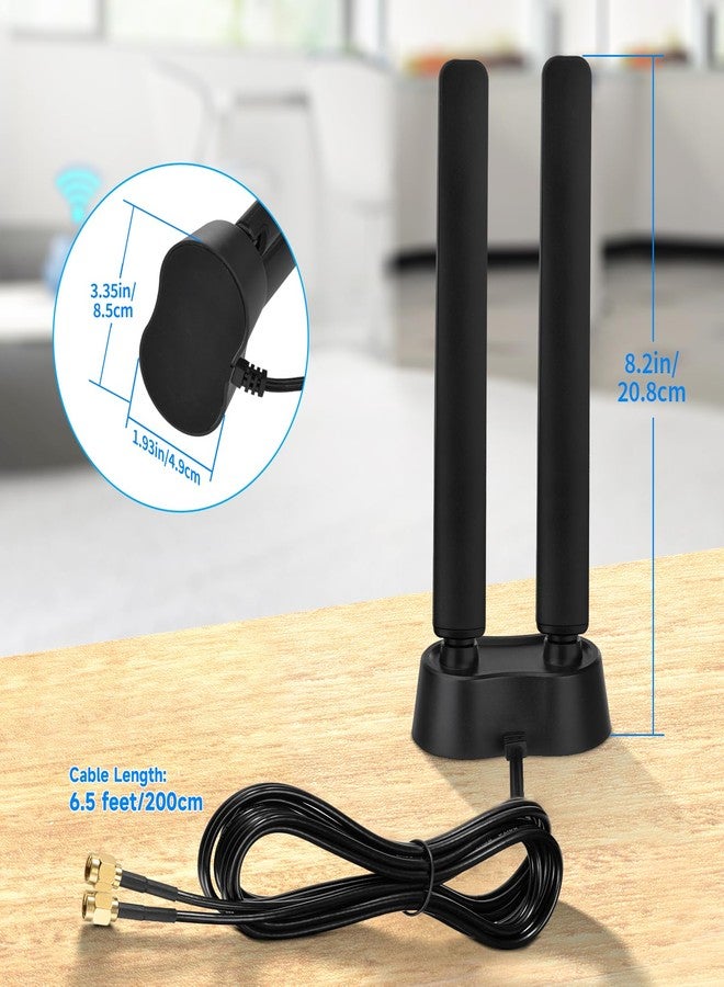 ايتوود هوائي Eightwood 9dBi WiFi 6E ثلاثي النطاق 6 جيجاهرتز 5 جيجاهرتز 2.4 جيجاهرتز بقاعدة مغناطيسية لأجهزة الكمبيوتر المكتبية وبطاقات PCIe Bluetooth ولوحات الألعاب الأم وأجهزة توجيه WiFi 6E - Image 2