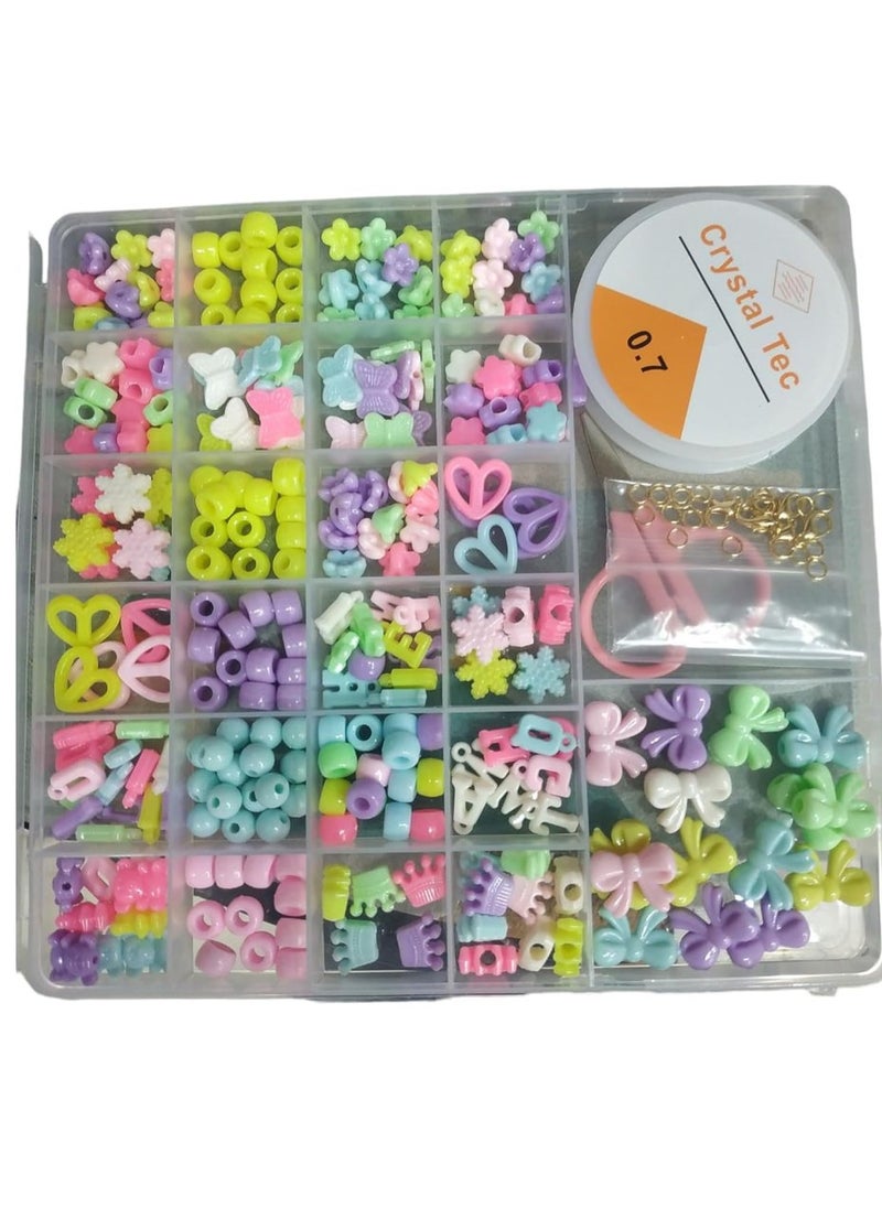 Generic Beads Game For Girls In The Shape Of Flowers, Hearts, And Other Shapes, Consisting Of 24 Shapes, In Addition To Your Favorite Bracelet.  - Image 2
