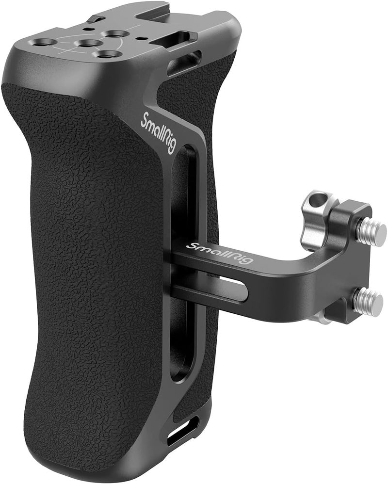 SMALLRIG مقبض جانبي من الألمنيوم لحاويات الكاميرا، مقبض جانبي عالمي مريح مع ثقب تحديد مدمج 1/4"-20، ثقب حزام، حذاء بارد، قابل للتعديل لأعلى/أسفل 36 مم - Image 1
