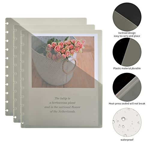 WANGDEFA 12 Pack Letter Size Disc Planner Pocket 11 Disc Planner Pocket Folder Discbound Dividers 8.5 x 11 Discbound Notebook Dividers with Pockets for Discbound Notebooks - Image 3