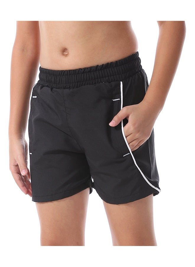 Andora - Boys Elastic Waist Plain Swim Short _ Black - Image 1