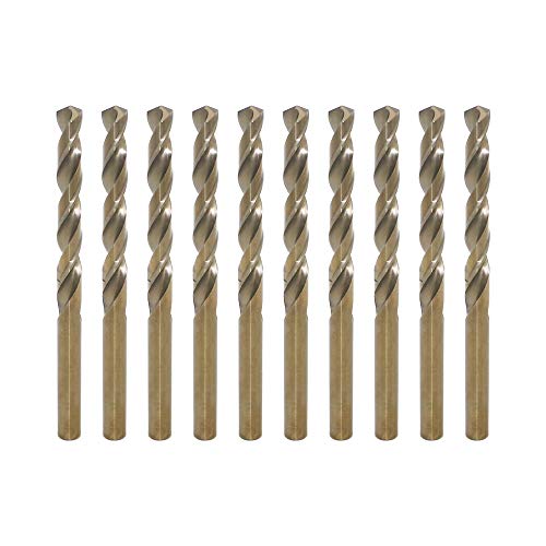 LingGan 2.5mm Metric M35 Cobalt Steel Extremely Heat Resistant Twist Drill Bit of 10pcs with Straight Shank to Cut Through Hard Metals Such as Stainless Steel and Cast Iron, 5% Cobalt M35 Grade HSS-CO - Image 1