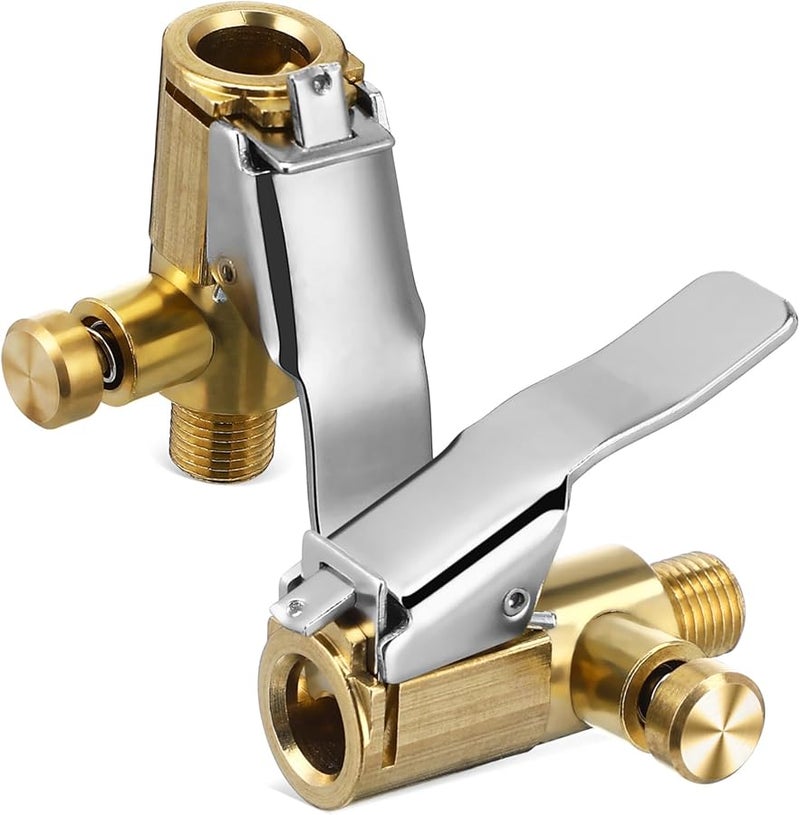 قطعتان من فوهة نفخ الإطارات سريعة التوصيل مع سدادة موثوقة للسيارة، الدراجة، الشاحنة، الدراجة النارية، ضاغط الهواء - Image 2