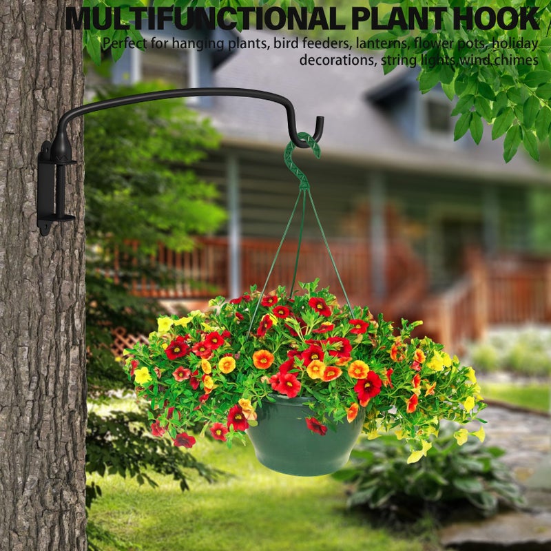 Garkup Plant Hook,12 Inch Plant Hanger Bracket Heavy Duty Wall Mounted Hooks for Hanging Bird Feeder, Flower Bracket, Anti Rust Metal Lanterns - Image 5