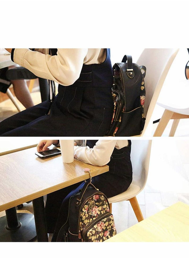 Excefore - Foldable Purse Hook Floding Handbag Hanger Bling Rhinestone Bag Holder for Table Desk 3 PCS(White Pink Blue) - Image 1