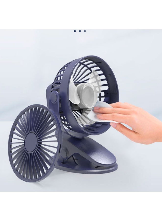 مروحة شخصية قابلة لإعادة الشحن 2 في 1 (مشبكية ومكتبية) | مروحة محمولة تعمل عبر USB مع دوران 360 درجة ومشبك تثبيت قوي | مروحة تبريد هادئة بـ 3 سرعات للمكاتب، وعربات الأطفال، وجوانب السرير - Image 5