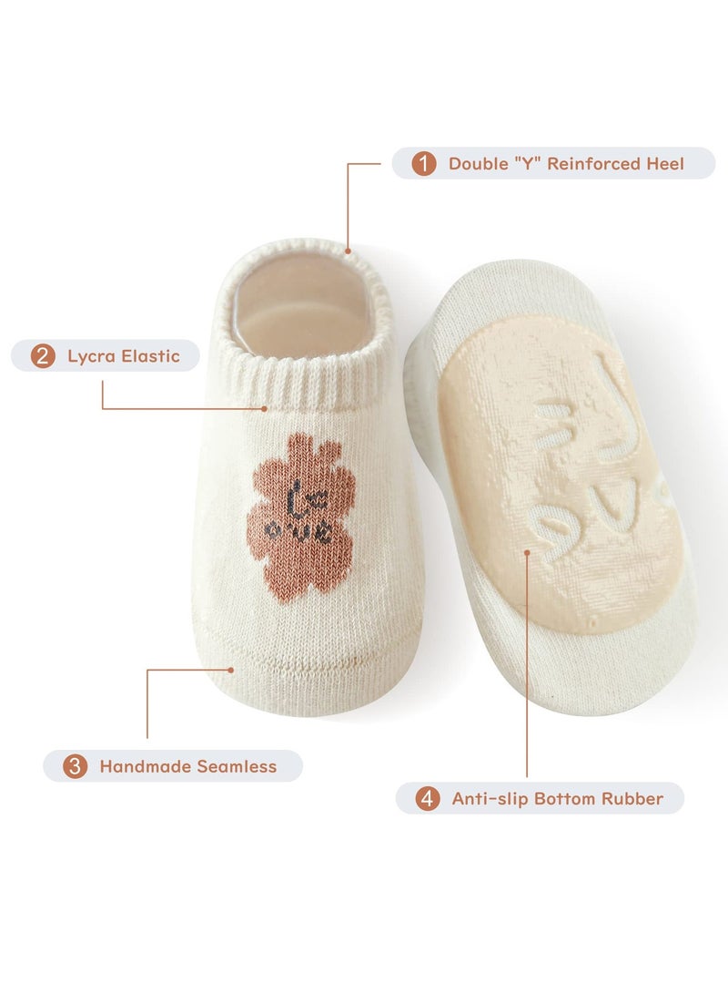 Non-Slip Toddler Baby Socks with Grips - Anti-Skid Ankle Socks for Infants and Toddlers (5 Pairs) - Image 3