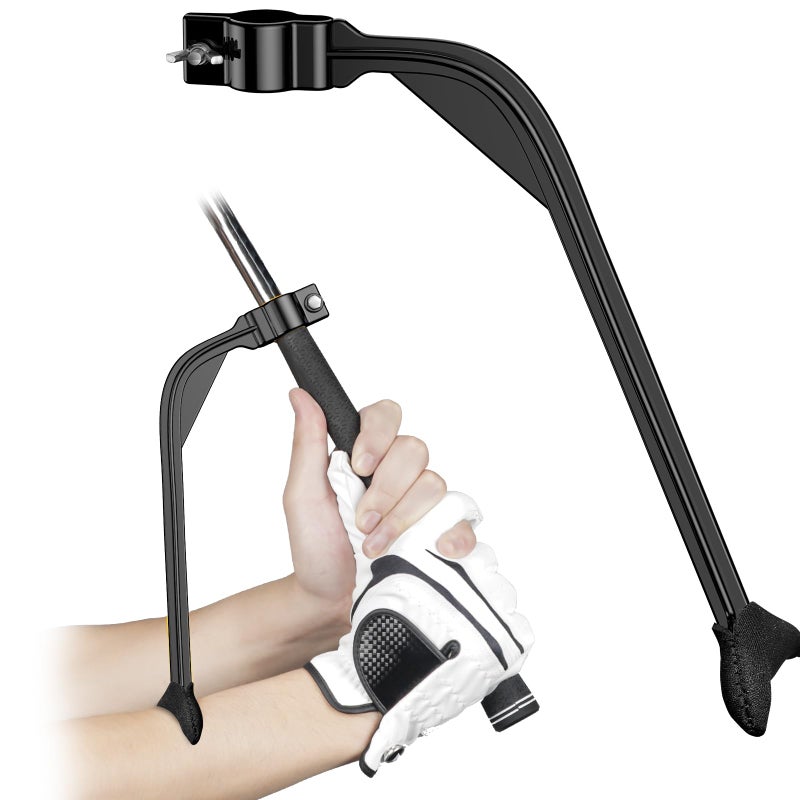 GreenHaven Golf Training Wrist Hinge Golf Swing Training Aid Swing Correcting Trainer Tool for Golfers Beginners Arm Elbow Posture Teaching Accessory for Golf Club Practice Black - Image 1