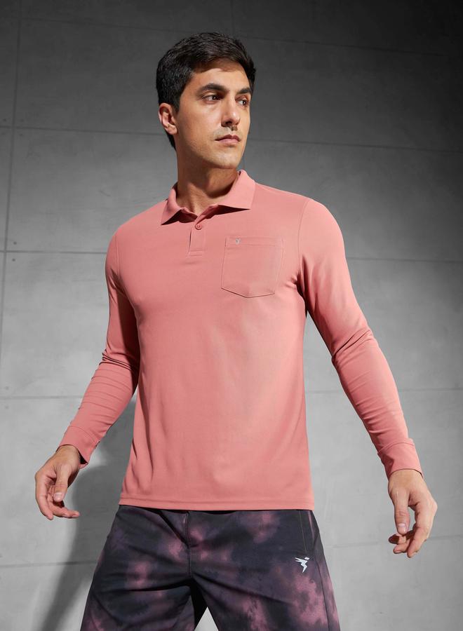 Technosport Solid Polo T-Shirt with Pocket Detail - Image 1