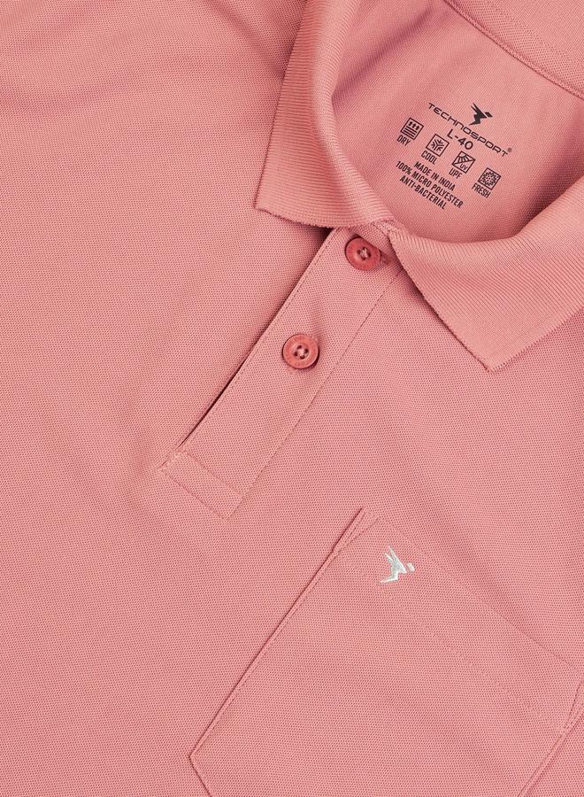 Technosport Solid Polo T-Shirt With Pocket Detail - Image 5