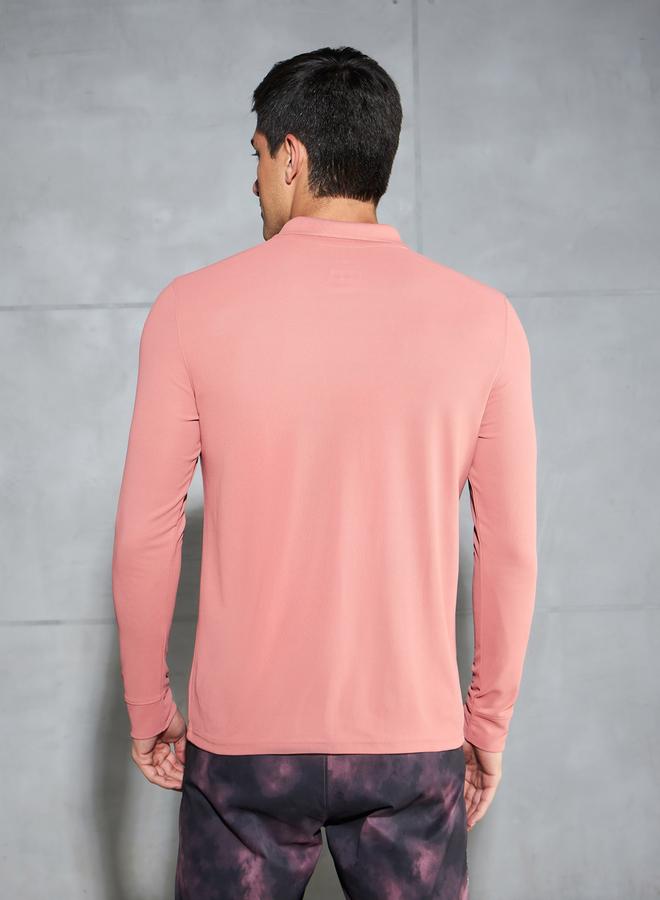 Technosport Solid Polo T-Shirt With Pocket Detail - Image 4