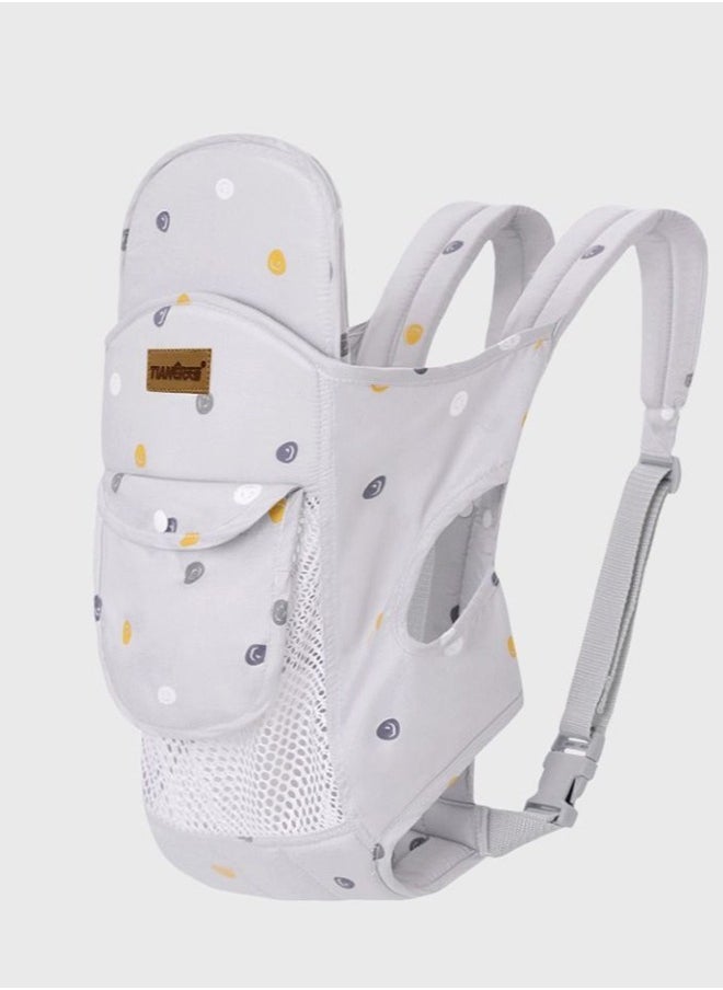 XiuWoo Baby Carrier, Adjustable Baby Holder Carrier with Hooks and Loops, Baby Straps for 0-24 Months Girls and Boys, Grey  - Image 1