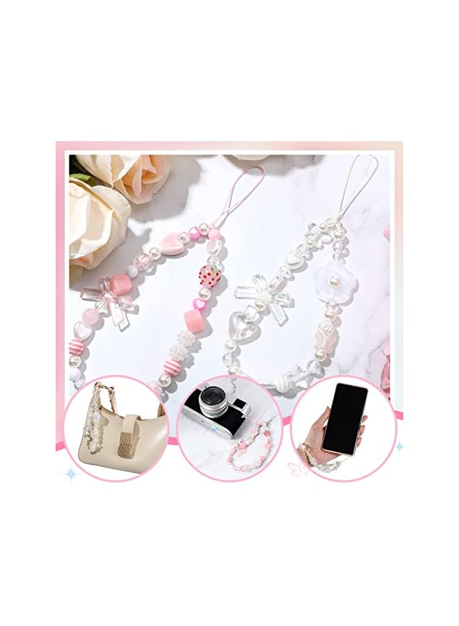 Green Tiger Phone Lanyard Beaded Wrist Strap, Kawaii Rainbow Phone Chain Strap for Women Girls Beads Pearl Bracelet Keychain Phone Accessory Cute Anti-Lost Phone String Decoration - Image 3