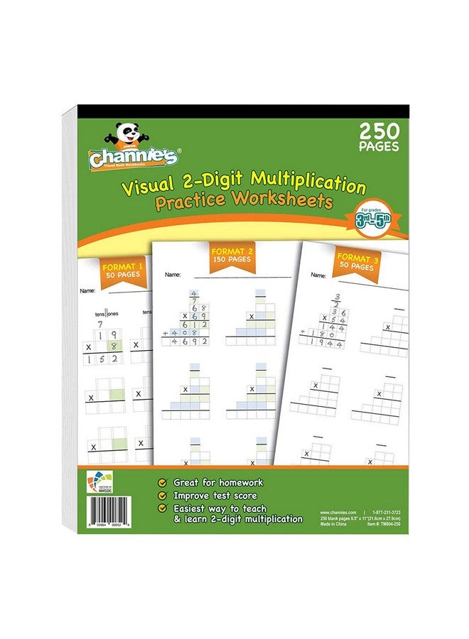 Channie's Channie’s One Page A Day Double Digit Multiplication Math Practice Blank Template, 250 Loose Pages Ream, Grades 3rd, 4th, and 5th, Size 8.5” x 11” - Image 1