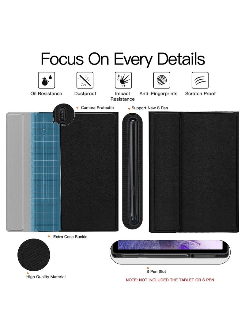 حافظة لوحة مفاتيح لجهاز Samsung-Galaxy-Tab S8+ S7 FE S7+ مقاس 12.4 بوصة - حافظة JUQITECH مع غطاء لوحة مفاتيح لاسلكية قابلة للفصل لجهاز Galaxy Tab S8+ SM-X800/X806 - Image 4