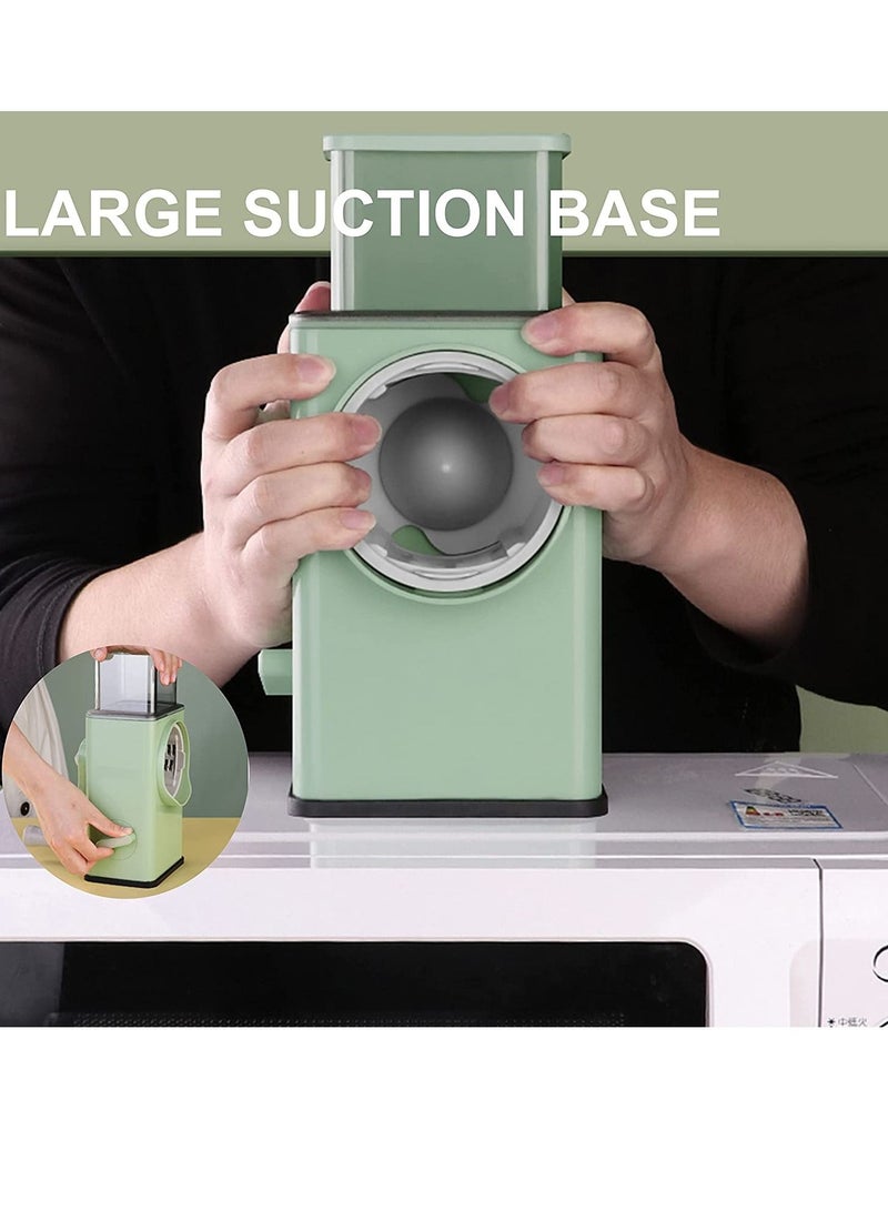 Rotary Vegetable Cutter + Cheese Grater - Vegetable Shredder Round Slicer, Grater, Salad Maker - Large Feed Port - Suction Base - Vegetable, Fruit, Cookie,  - Image 5