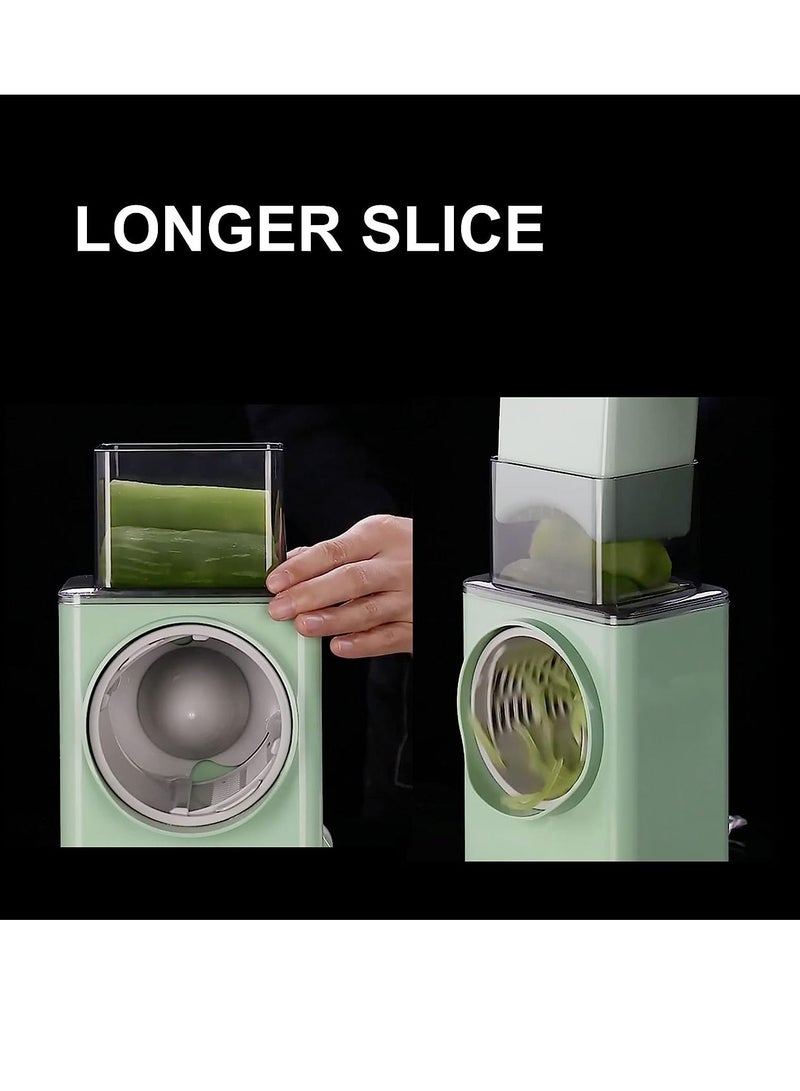 Rotary Vegetable Cutter + Cheese Grater - Vegetable Shredder Round Slicer, Grater, Salad Maker - Large Feed Port - Suction Base - Vegetable, Fruit, Cookie,  - Image 4