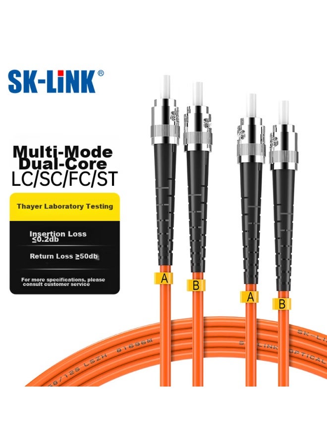 Sk-link Fiber Optic Patch Cable, St-st Gigabit Multi-mode Dual-core Upc Fiber Optic Cable, Data Center Transceiver, 2 Pigtail, 50/125um, Low Zero Halogen, 3 Meters, Sk-tx1gmm - Image 1