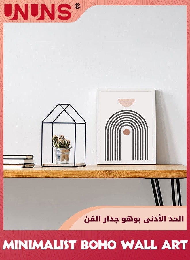 UNUNS Minimalist Boho Wall Art,Travel Painting Without Frame,Modern Living Room Mid Century Abstract Art,Geometric Sun Rising Beige Decor Wall Art Boho Prints,4 Pcs Aesthetic Artwork,Unframed 30x40cm  - Image 3