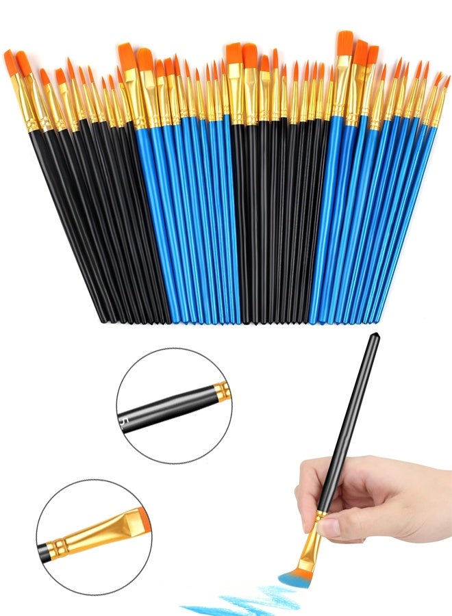 مجموعة فرش الرسم المكونة من 40 قطعة، فرش الرسم بالأكريليك، فرش الألوان المائية، فرش الأكريليك للألوان المائية الزيتية، وتفاصيل المنمنمات، ورسم الصخور - Image 1