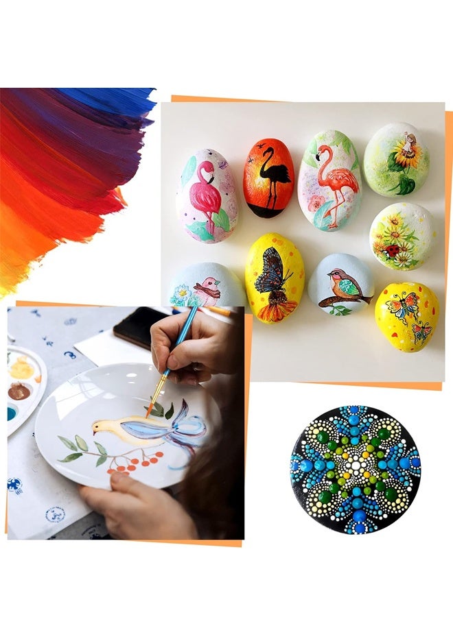 مجموعة فرش الرسم المكونة من 40 قطعة، فرش الرسم بالأكريليك، فرش الألوان المائية، فرش الأكريليك للألوان المائية الزيتية، وتفاصيل المنمنمات، ورسم الصخور - Image 5