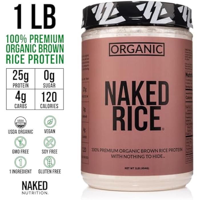 Nakd NAKED Rice 1Lb - Organic Brown Rice Protein Powder - Vegan Protein Powder, GMO Free, Gluten Free & Soy Free. Plant-Based Protein, No Artificial Ingredients - 15 Servings - Image 2