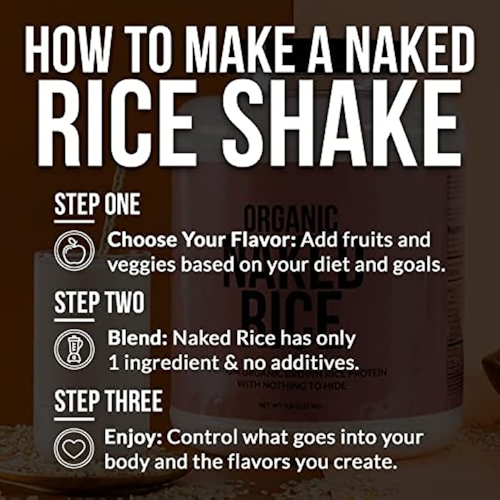 Nakd NAKED Rice 1Lb - Organic Brown Rice Protein Powder - Vegan Protein Powder, GMO Free, Gluten Free & Soy Free. Plant-Based Protein, No Artificial Ingredients - 15 Servings - Image 5