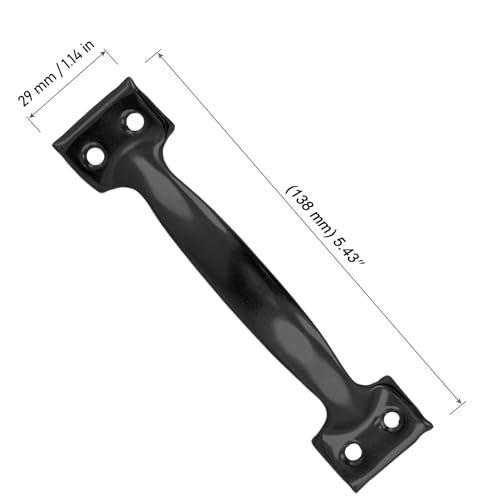 MOUYAT 20 PCS 6 Inch Gate Pull Handle Black Rustic Cabinet Handles Garage Door Pull Handle with Mounting Screws Screen Door Handle for Outdoor Drawer - Image 3