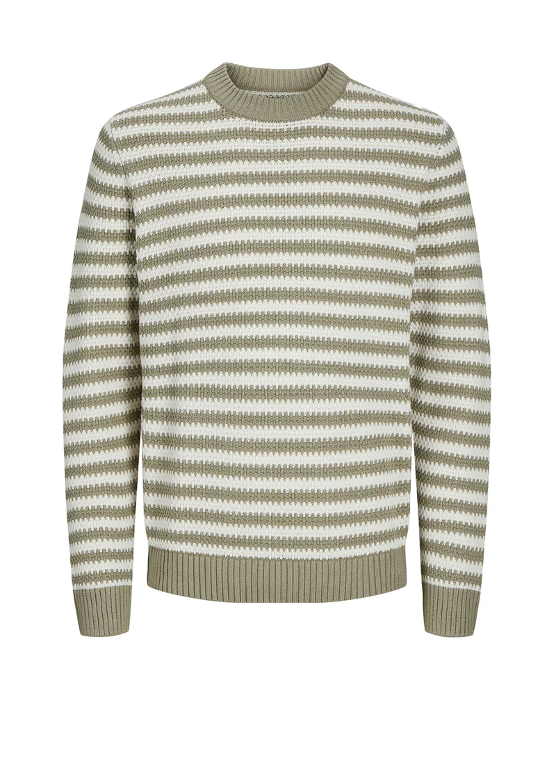 جاك اند جونز Striped Crew Neck Sweater