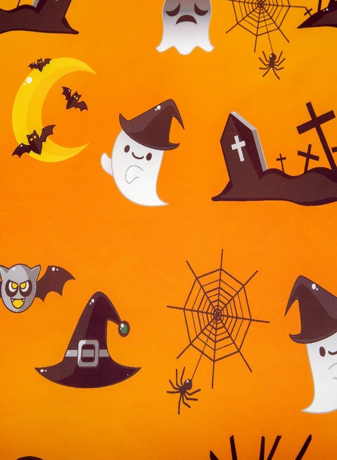 Menghomeus Halloween Duvet Cover Set Queen Size Pumpkin Bedding Set Cartoon Pumpkin Ghost Pattern Fall Festival Themed Comforter Cover Set, 3 Pieces 1 Duvet Cover 2 Pillowcases - Image 5
