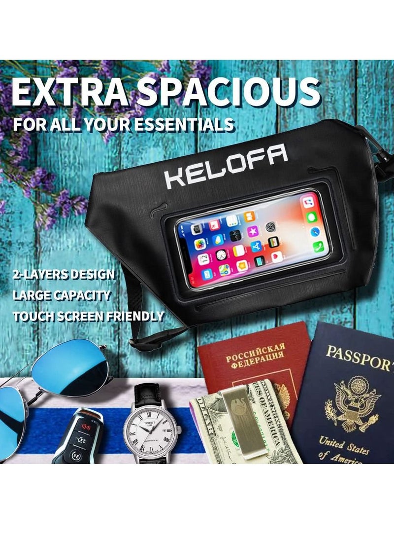 KASTWAVE Waterproof Bag, Outdoor Sport Crossbody Bag Cell Phone Dry Bag with Waist Strap, Screen Touch Sensitive Keep Your Valuables Dry Perfect for Cycling Swimming Snorkeling Boating Kayaking Beach Pool Park - Image 5