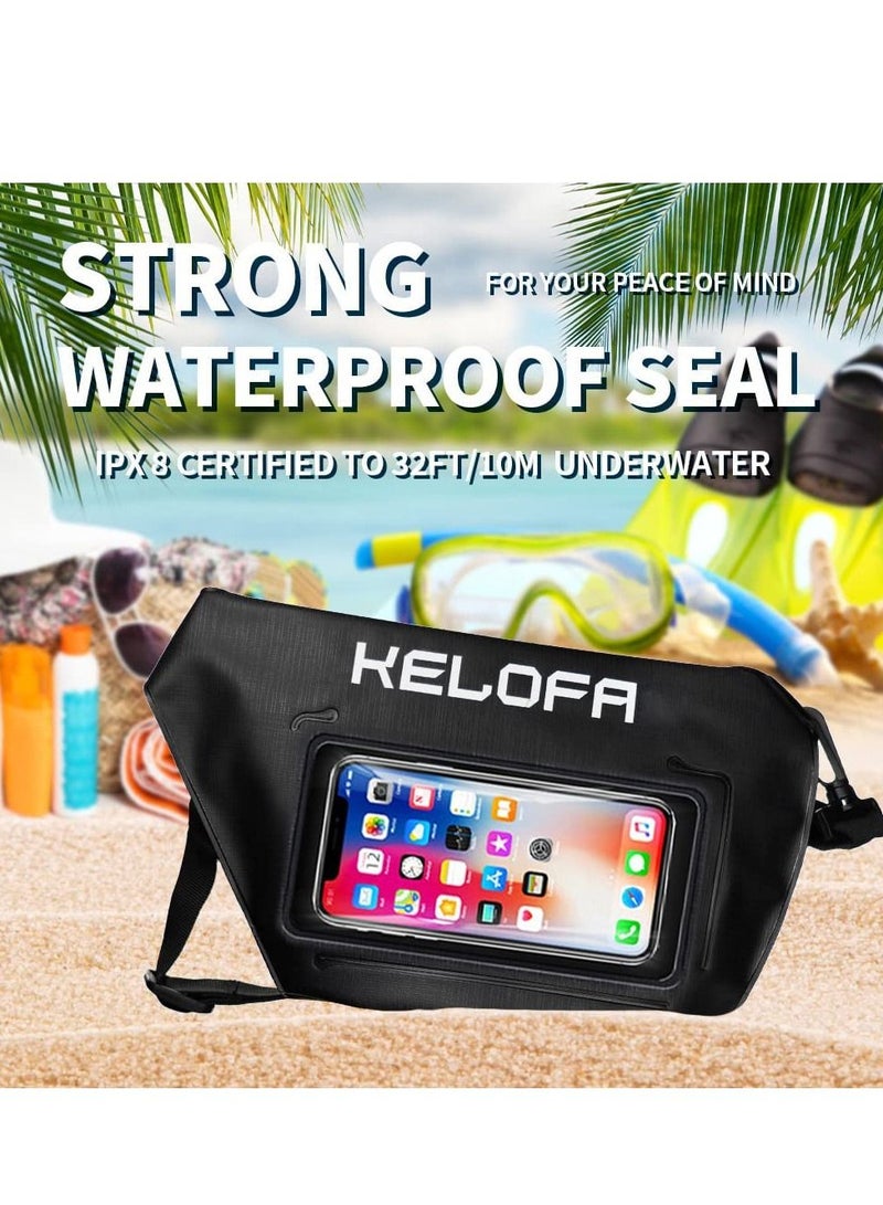 KASTWAVE Waterproof Bag, Outdoor Sport Crossbody Bag Cell Phone Dry Bag with Waist Strap, Screen Touch Sensitive Keep Your Valuables Dry Perfect for Cycling Swimming Snorkeling Boating Kayaking Beach Pool Park - Image 3