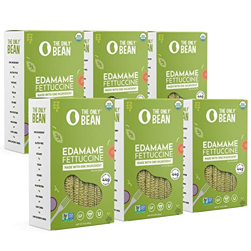 The Only Bean  Organic Edamame Fettuccine Pasta  High Protein Keto Friendly GlutenFree Vegan NonGMO Kosher Low Carb PlantBased Bean Noodles  8 oz 6 Pack - Image 1