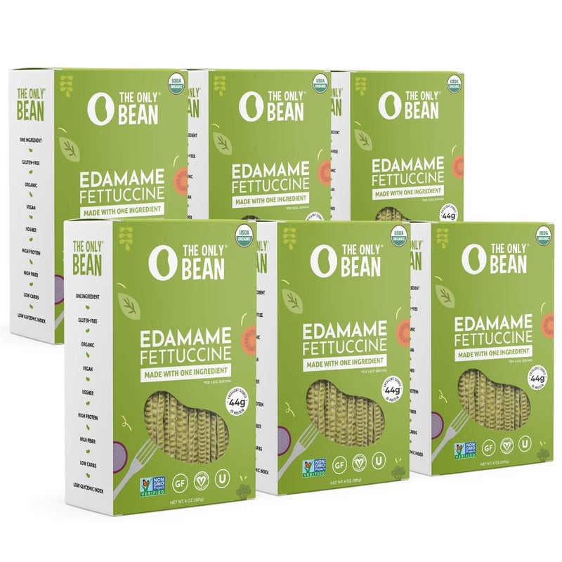 The Only Bean  Organic Edamame Fettuccine Pasta  High Protein Keto Friendly GlutenFree Vegan NonGMO Kosher Low Carb PlantBased Bean Noodles  8 oz 6 Pack - Image 3
