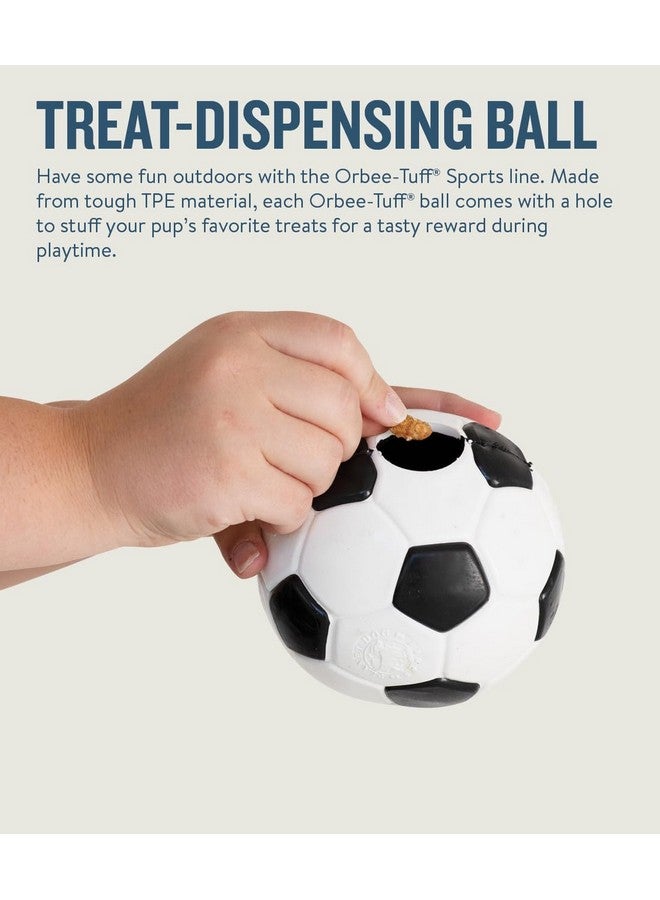 بيتستاجيز لعبة مضغ للكلاب على شكل كرة قدم من Orbee، مصنوعة من مادة TPE متينة وخالية من الفثالات لملاحقة الحيوانات الأليفة واسترجاعها وتدريبها (أبيض (5 بوصات)) - Image 3