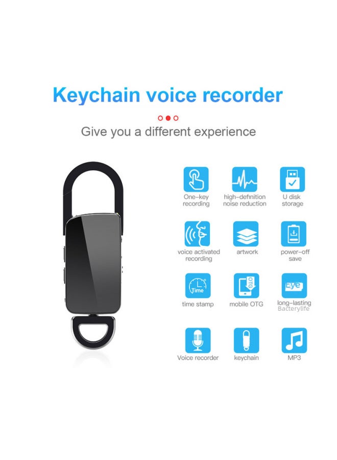 مسجل صوت احترافي عالي الدقة لتقليل الضوضاء لمؤتمر الأعمال المحمول ومسجل ذاكرة كبير - اللون: أسود إنجليزي [النسخة الإنجليزية فقط خارج التجارة الخارجية، الاستخدام المحلي]] - السعة: النسخة الإنجليزية 64 جم - Image 4