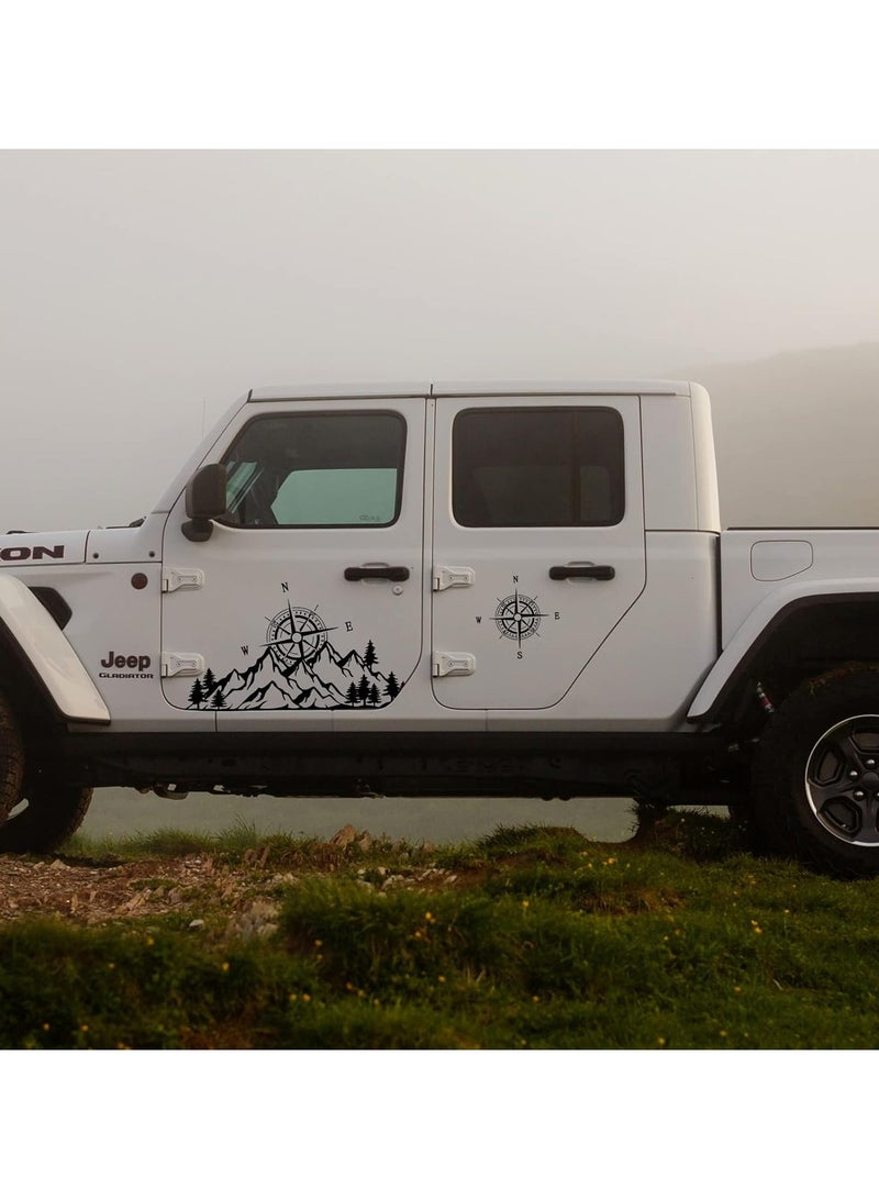 مؤسسة فكرة اليوم ملصق غطاء محرك السيارة على شكل بوصلة وجبل، ملصق جانبي لجسم السيارة، ملصق غطاء محرك السيارة، ملصقات فينيل مقاومة للماء، ملصقات رسومية من الفينيل للسيارات والشاحنات والمركبات الترفيهية والسيارات الرياضية متعددة الاستخدامات والمركبات الخارجية - Image 3