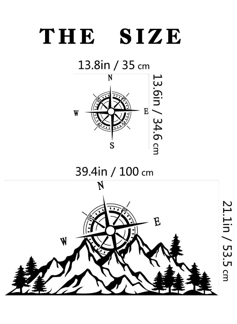 مؤسسة فكرة اليوم ملصق غطاء محرك السيارة على شكل بوصلة وجبل، ملصق جانبي لجسم السيارة، ملصق غطاء محرك السيارة، ملصقات فينيل مقاومة للماء، ملصقات رسومية من الفينيل للسيارات والشاحنات والمركبات الترفيهية والسيارات الرياضية متعددة الاستخدامات والمركبات الخارجية - Image 5
